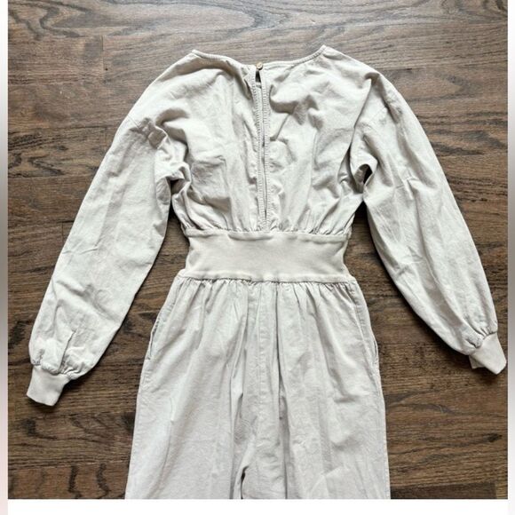 NWOT Free people Endless Summer Sonika Jumpsuit cotton long sleeve Sz XS Tan - Picture 4 of 11